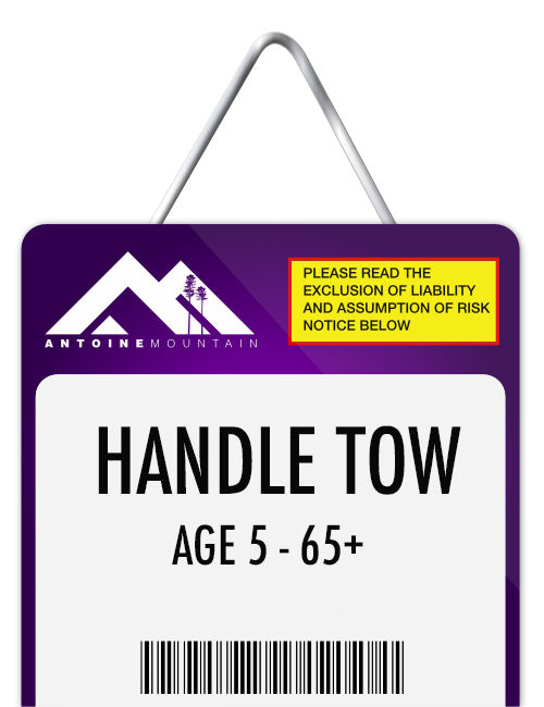 Handle Tow(5 - 65+) Beginner Hill Day/ Afternoon 1/2 Day Pass